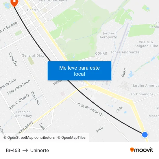 Br-463 to Uninorte map