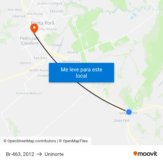 Br-463, 2012 to Uninorte map