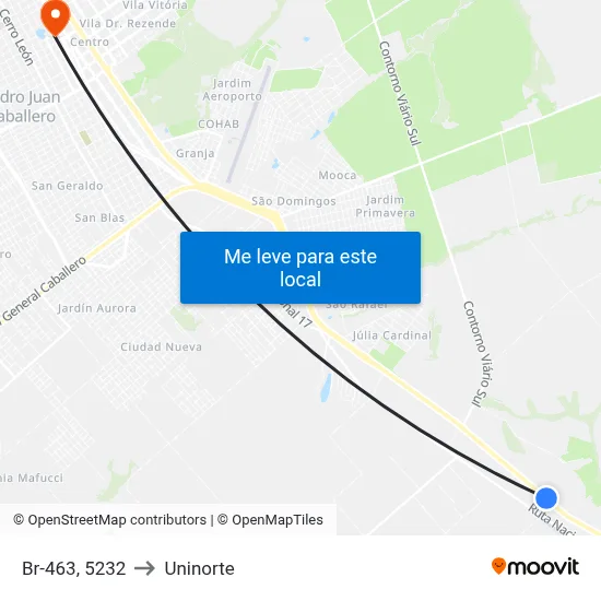 Br-463, 5232 to Uninorte map