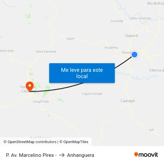 P. Av. Marcelino Pires - to Anhanguera map