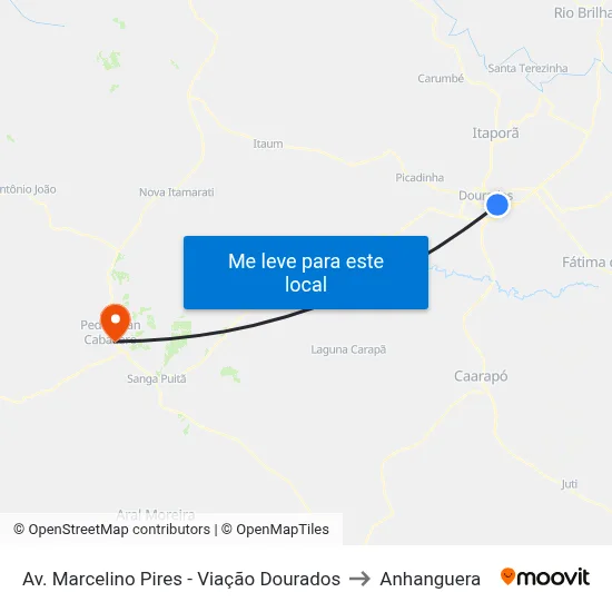 Av. Marcelino Pires - Viação Dourados to Anhanguera map