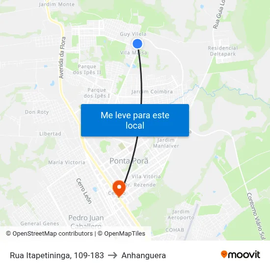 Rua Itapetininga, 109-183 to Anhanguera map