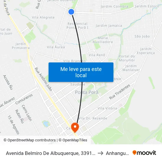 Avenida Belmiro De Albuquerque, 3391-3497 to Anhanguera map