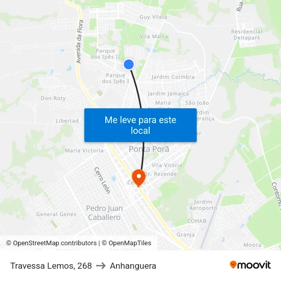 Travessa Lemos, 268 to Anhanguera map