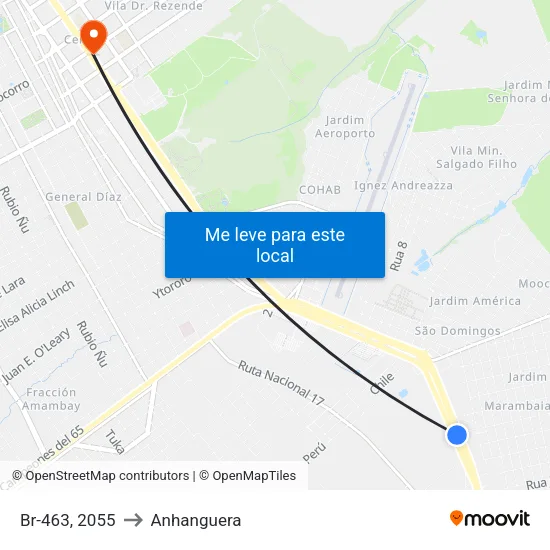 Br-463, 2055 to Anhanguera map