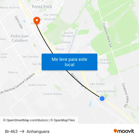 Br-463 to Anhanguera map