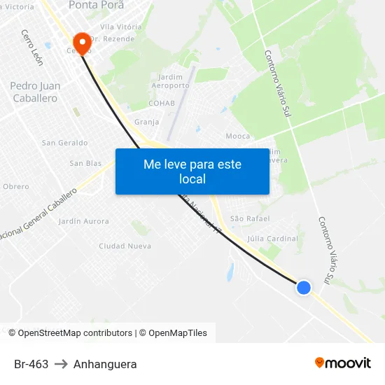 Br-463 to Anhanguera map