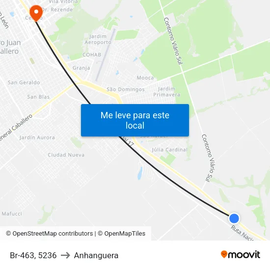 Br-463, 5236 to Anhanguera map