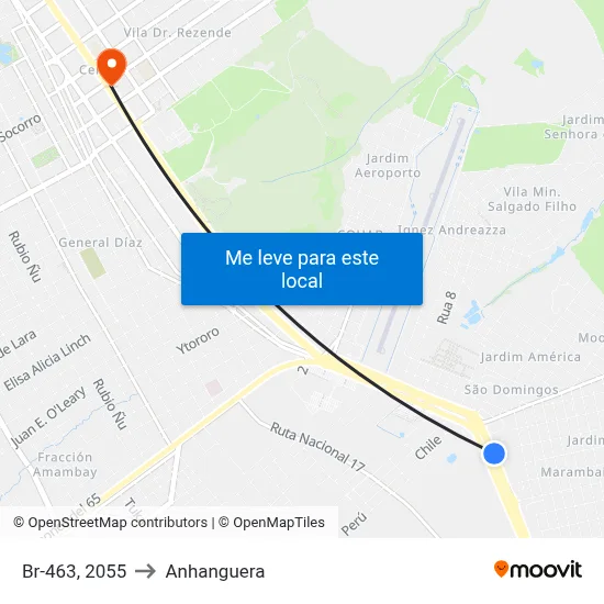 Br-463, 2055 to Anhanguera map