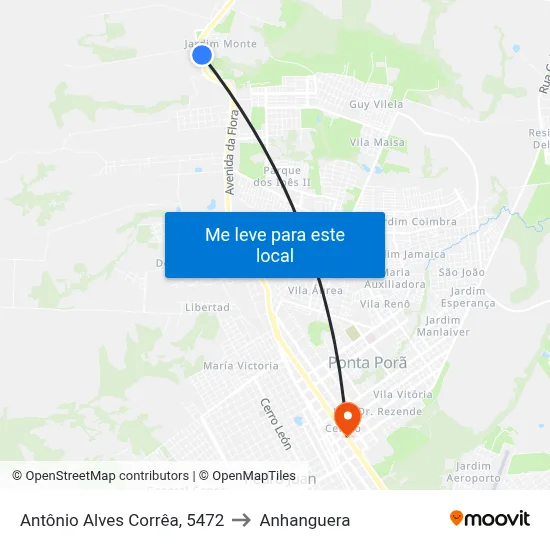 Antônio Alves Corrêa, 5472 to Anhanguera map
