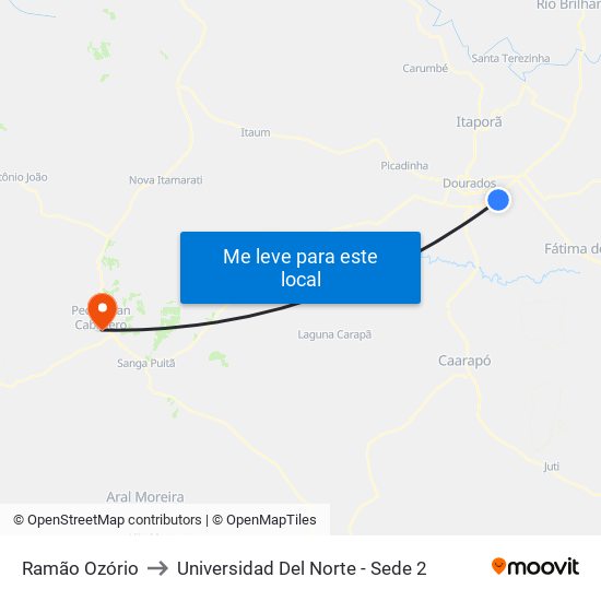 Ramão Ozório to Universidad Del Norte - Sede 2 map