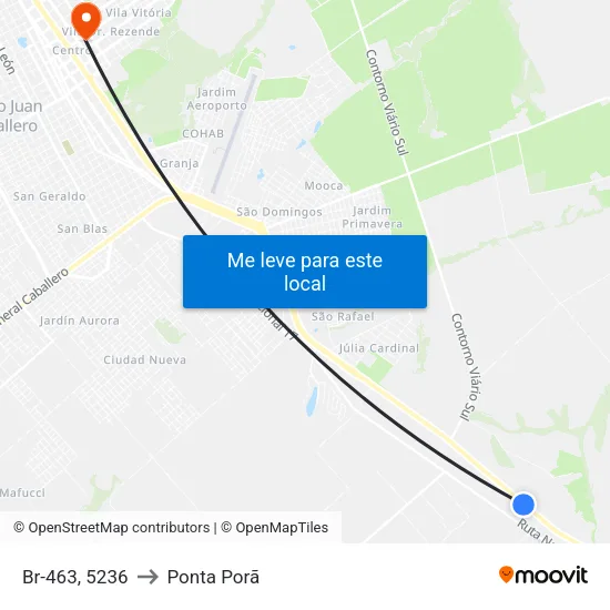 Br-463, 5236 to Ponta Porã map