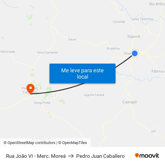 Rua João VI - Merc. Moreá to Pedro Juan Caballero map