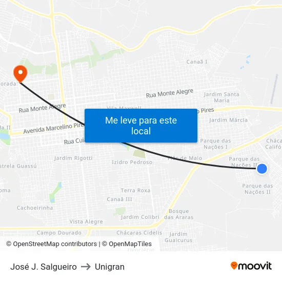 José J. Salgueiro to Unigran map