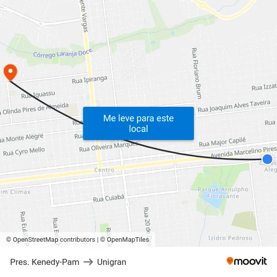 Pres. Kenedy-Pam to Unigran map