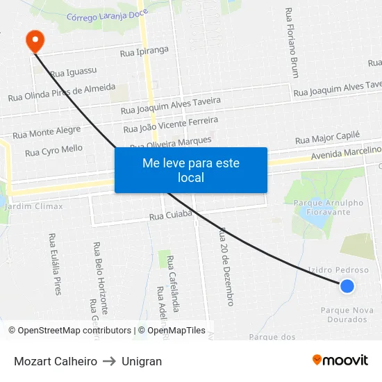 Mozart Calheiro to Unigran map
