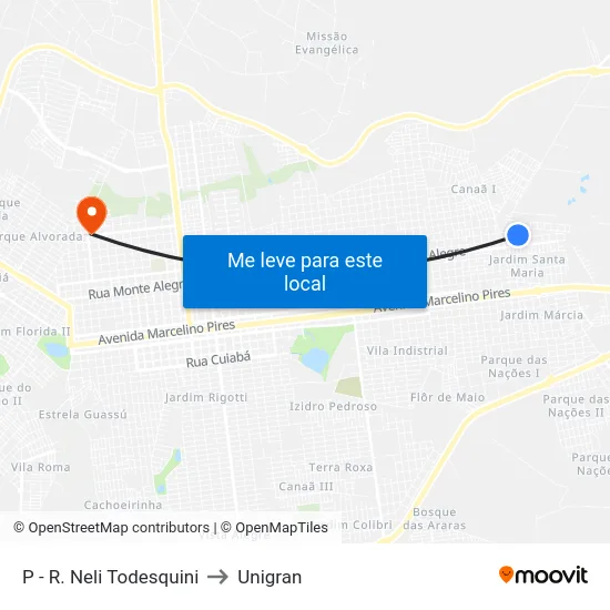 P  - R. Neli Todesquini to Unigran map