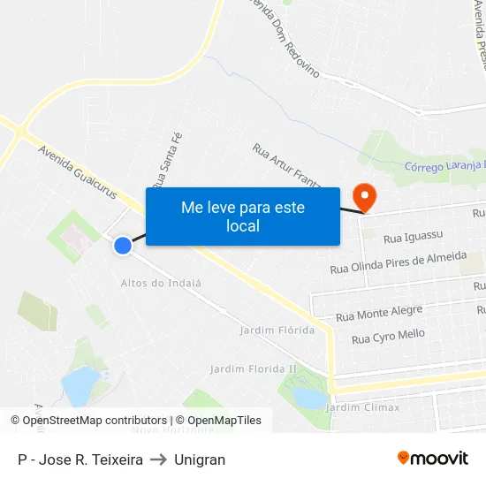 P - Jose R. Teixeira to Unigran map