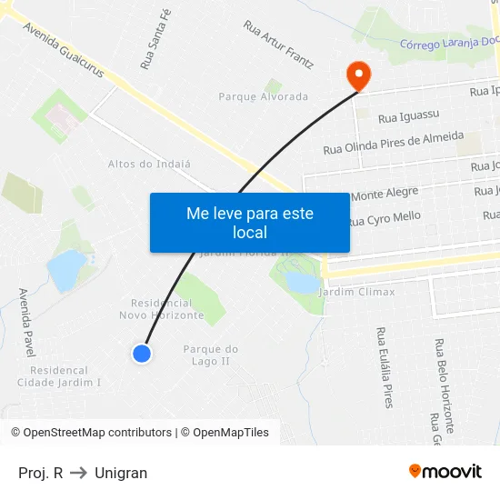 Proj. R to Unigran map