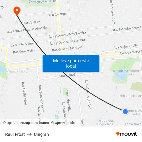Raul Frost to Unigran map