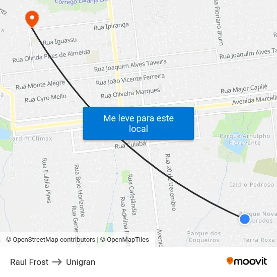 Raul Frost to Unigran map