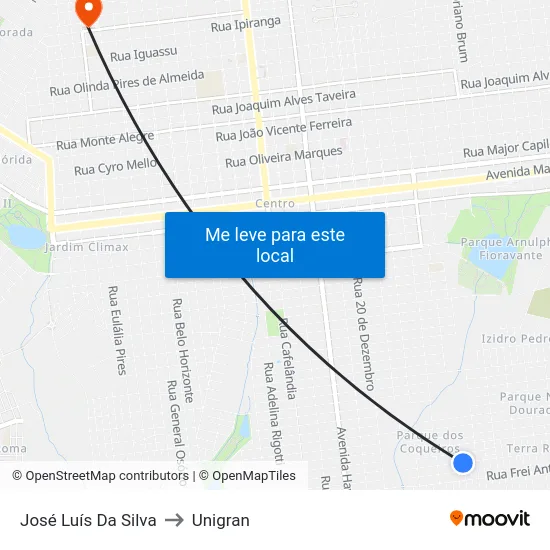 José Luís Da Silva to Unigran map