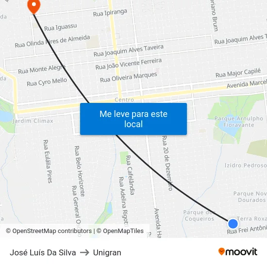 José Luís Da Silva to Unigran map