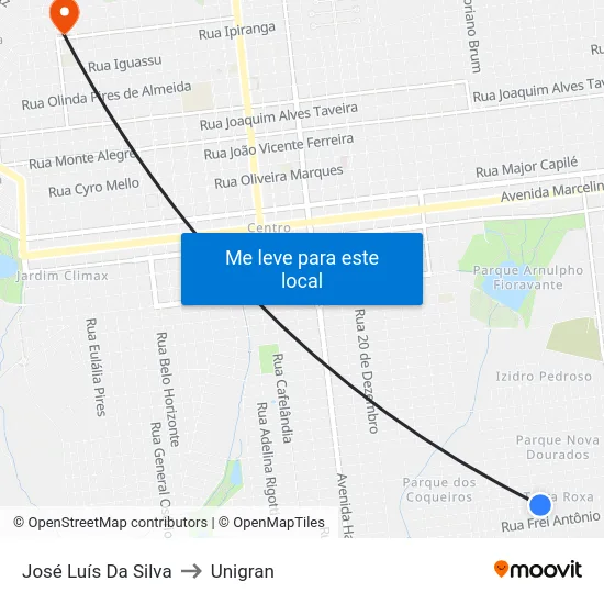 José Luís Da Silva to Unigran map