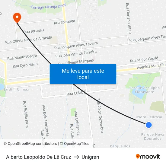 Alberto Leopoldo De Lã Cruz to Unigran map