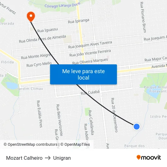 Mozart Calheiro to Unigran map