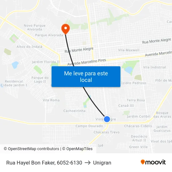 Rua Hayel Bon Faker, 6052-6130 to Unigran map