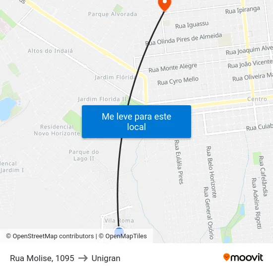 Rua Molise, 1095 to Unigran map