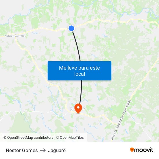 Nestor Gomes to Jaguaré map