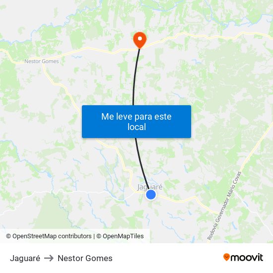 Jaguaré to Nestor Gomes map