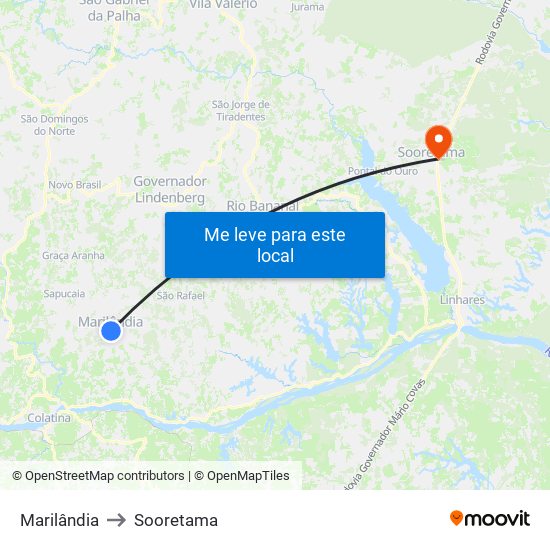 Marilândia to Sooretama map