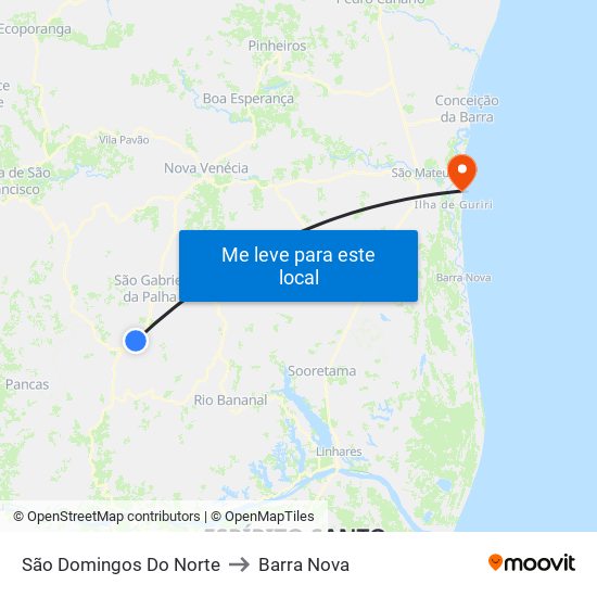 São Domingos Do Norte to Barra Nova map