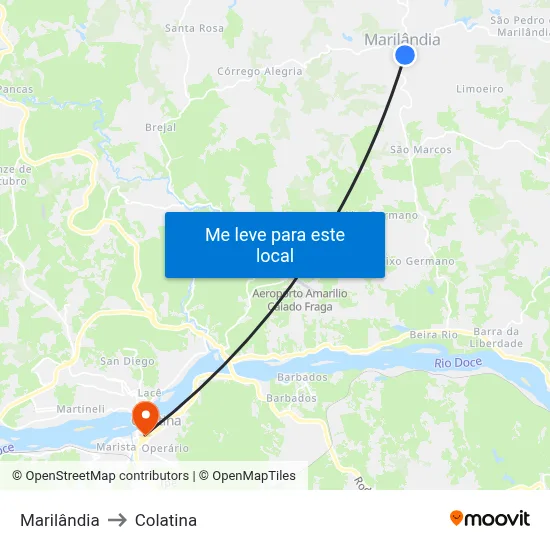 Marilândia to Colatina map