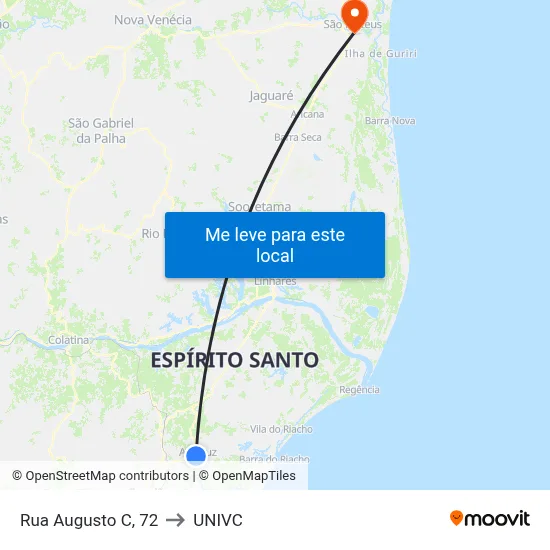 Rua Augusto C, 72 to UNIVC map