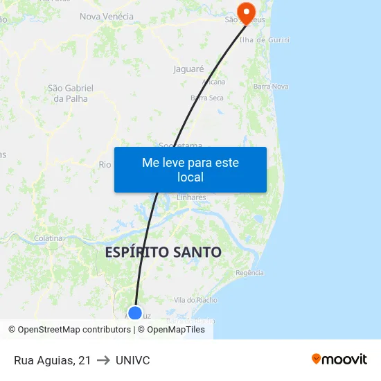 Rua Aguias, 21 to UNIVC map