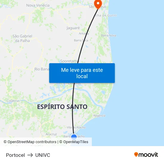 Portocel to UNIVC map