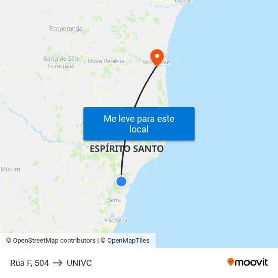 Rua F, 504 to UNIVC map