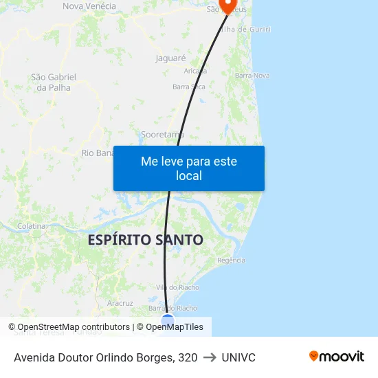 Avenida Doutor Orlindo Borges, 320 to UNIVC map