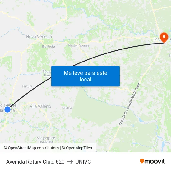 Avenida Rotary Club, 620 to UNIVC map