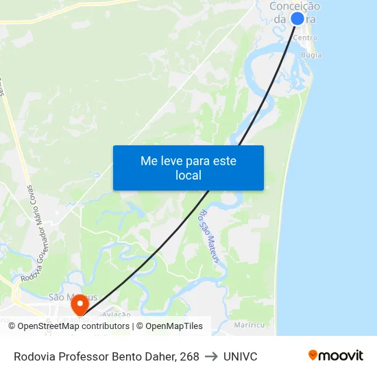 Rodovia Professor Bento Daher, 268 to UNIVC map