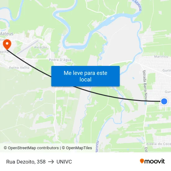 Rua Dezoito, 358 to UNIVC map