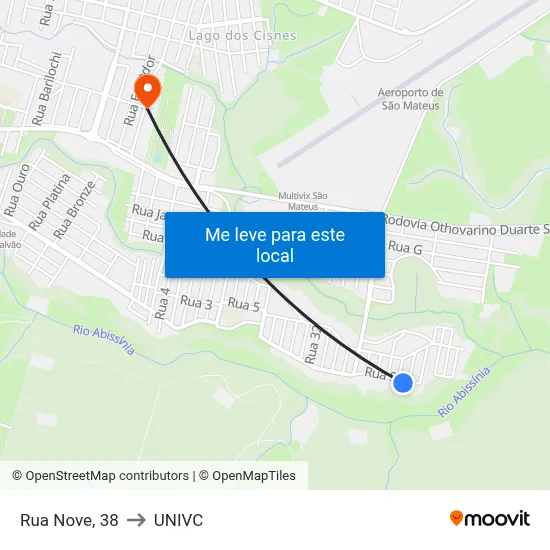 Rua Nove, 38 to UNIVC map