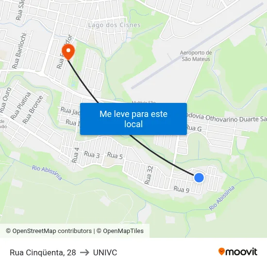 Rua Cinqüenta, 28 to UNIVC map