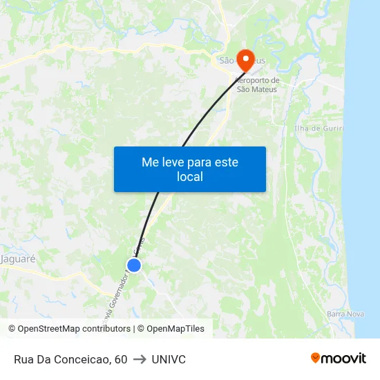 Rua Da Conceicao, 60 to UNIVC map