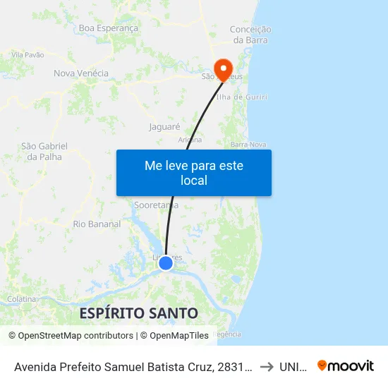 Avenida Prefeito Samuel Batista Cruz, 2831-2897 to UNIVC map