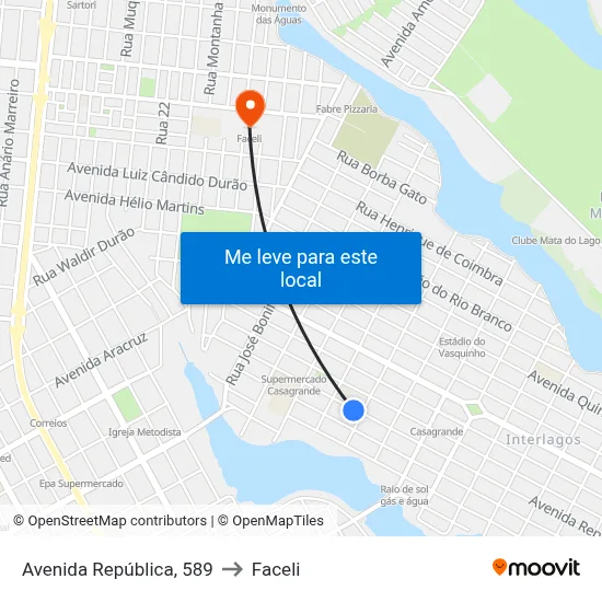 Avenida República, 589 to Faceli map
